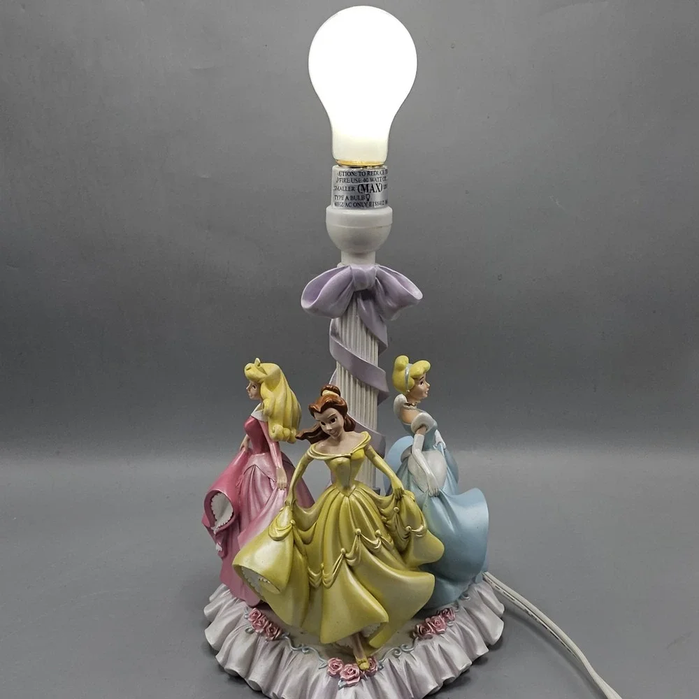 Vintage Disney Princess Lamp Belle Cinderella Sleeping Beauty 16